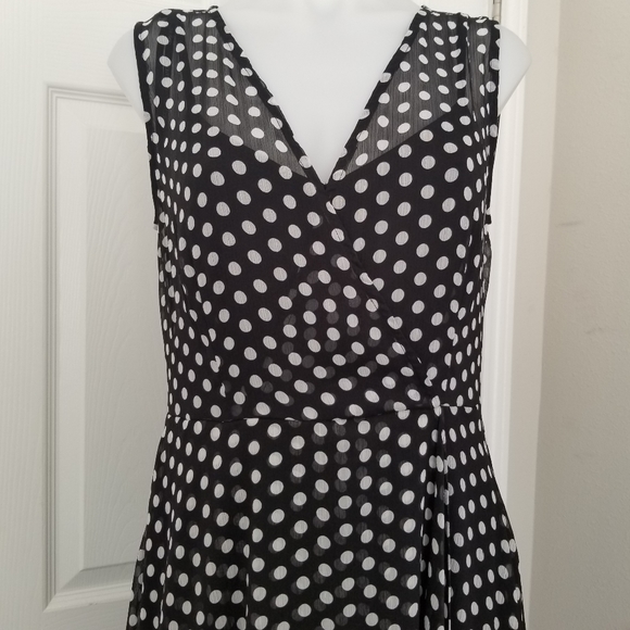 Calvin Klein Polka Dot High Low Dress Size 6 - Picture 2 of 15